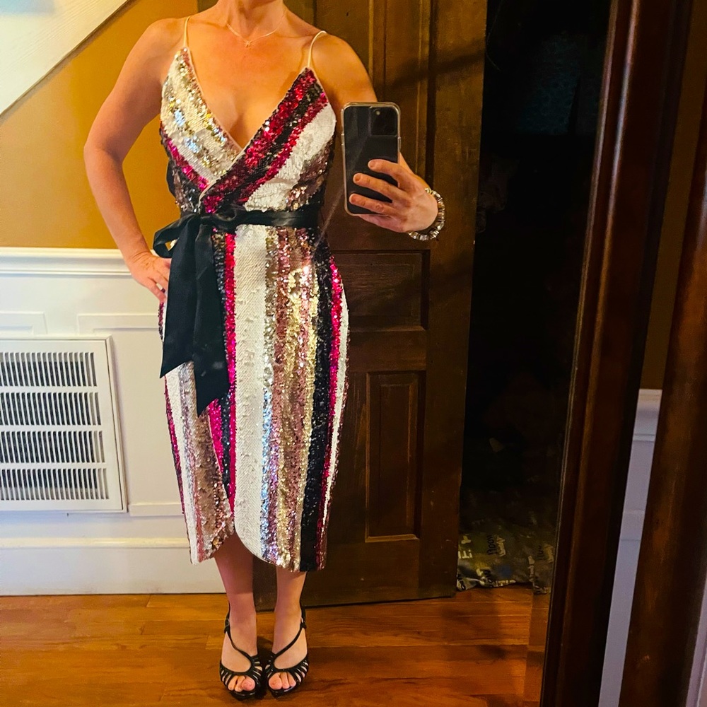 Aidan by Aidan Mattox Sequin Party Midi Wrap Ss 6
